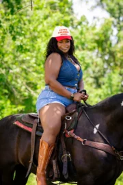 Stay Outta Black Women's Business Snapback (Red color) - Image 4